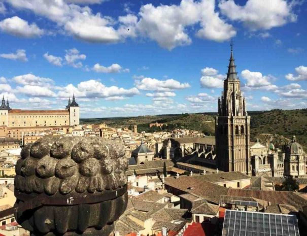 Views of the Cathedral and Alcazar in Toledo