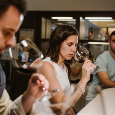 Couple tasting wines in Rioja