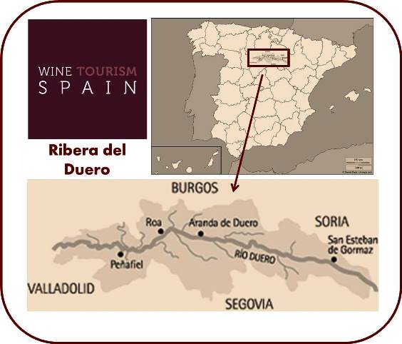 Ribera del Duero wine country map