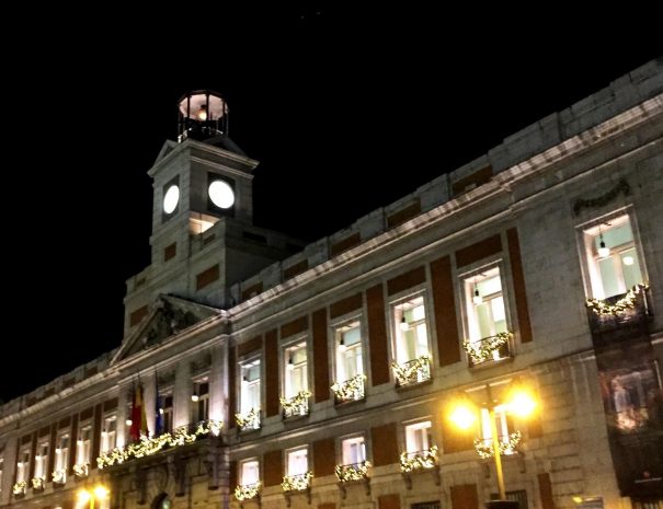 Clock at Puerta del Sol in Madrid