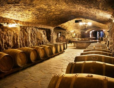 Wine cellar at wine hotel Eguren Ugarte