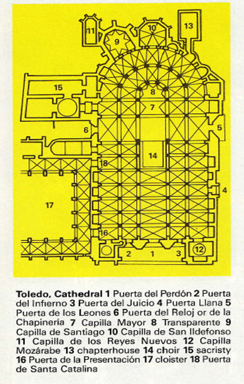 Map of Toledo Cathedral