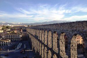 Acueduct of Segovia and views of the Sierra