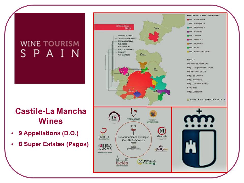 Wine map of Mancha wines region