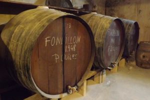 Oak barrels in Alicante wine region