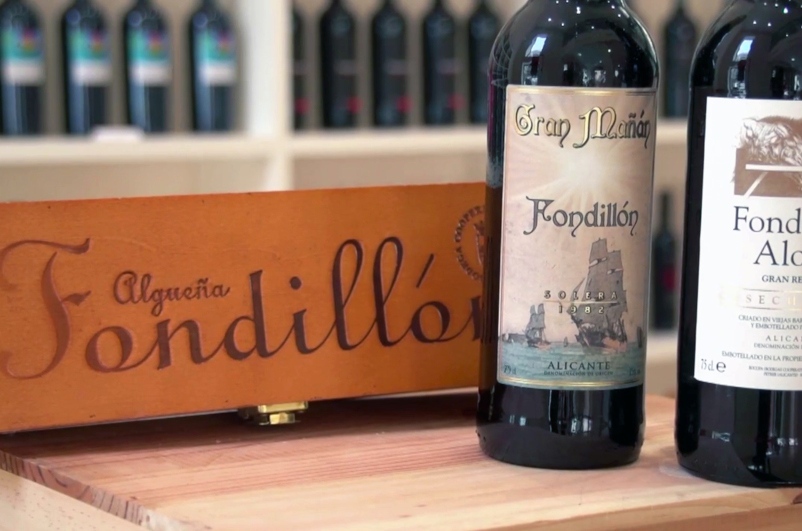 Bottles of fondillon wines from Alicante