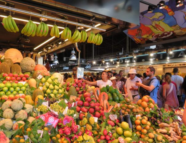 Fruit stand at a market in Barcelona