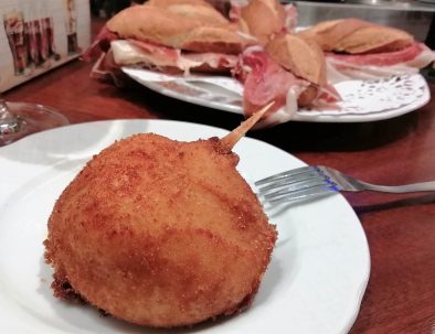 Typical pincho in la Rioja during a tour