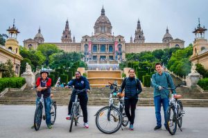Bike tour at a park in Barcelona