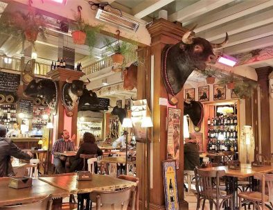 Bull head at a tavern in Seville