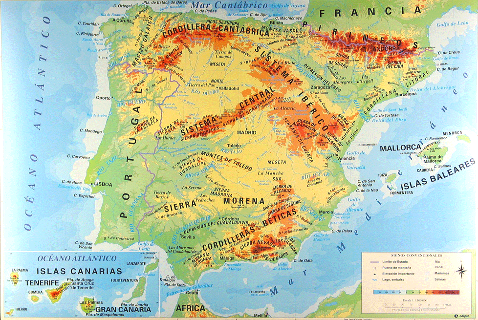 Map with Spain topology